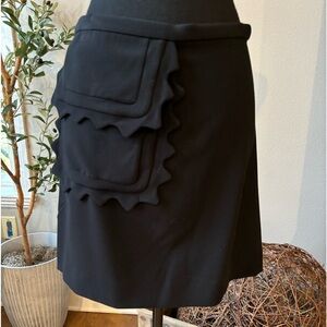 Victoria Beckham for Target Women Size Large Black Mini Skirt Scalloped Pocket